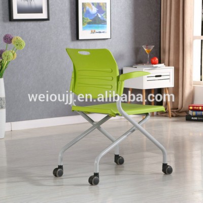 plastic collapsible modern swivel office chair with arms