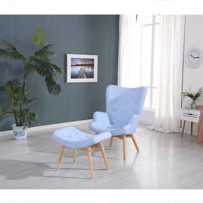 Comfortable wood legs living room chair with seat